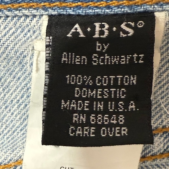 ABS by Allen Schwartz Vintage 100% Cotton Button Fly Embroidered Jeans Size 10 - Picture 12 of 12